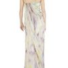 Matthew Williamson Fractured Swirl Chiffon Draped Column in Purple (mauve) - Lyst