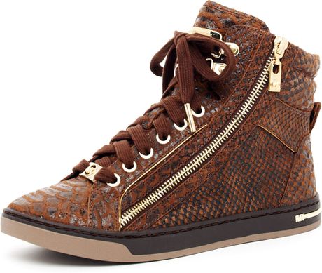 Michael Kors Snake Print Hightop in Brown (snake) - Lyst