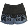 Moto Moto Dip Dye Aztec Embroidered Denim Hotpants in Blue (black) - Lyst