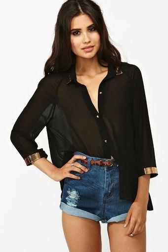 Nasty Gal Sheet Metal Blouse - Lyst