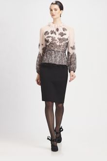 Oscar de la Renta Wool Skirt - Lyst