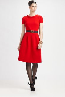 Oscar de la Renta Wool Dress - Lyst