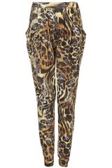 Topshop Mix Animal Jersey Trousers