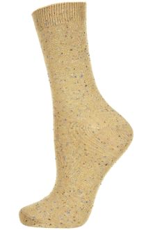 Topshop Mustard Nep Ankle Socks - Lyst