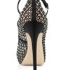 Valentino Crystal Peep Toe TStrap Sandal in Black - Lyst