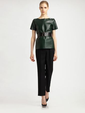 Yves Saint Laurent Leather Tee - Lyst