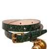 Alexander Mcqueen Skull Charm Leather Bracelet in Green - Lyst