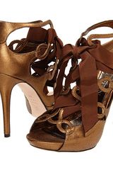 Alexander McQueen Gold Sandal Heels