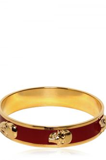 Alexander McQueen 14mm Skulls All Around Brass Bracelet - Lyst
