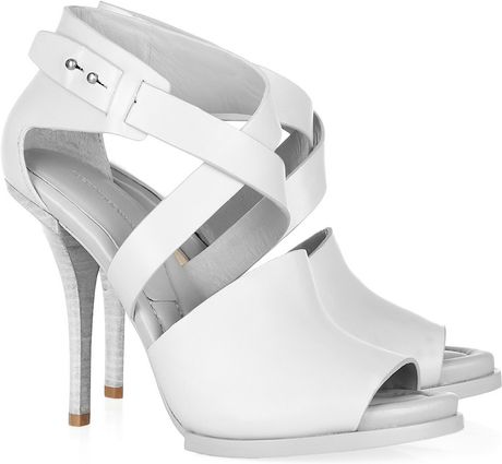 Alexander Wang Leather Sandals in White (gray) - Lyst