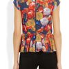 Alice + Olivia Floralprint Stretchjersey Peplum Top in Multicolor (multicolored) - Lyst