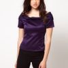 Asos Collection Fitted Top with Bardot Neckline in Purple - Lyst