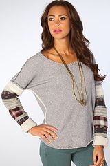 Free People The Patch Up Sleeve French Terry Pullover