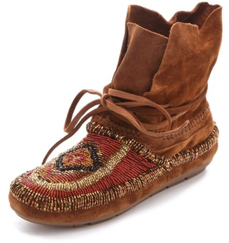 House Of Harlow Madison Beaded Moccasins in Brown (whiskey) - Lyst