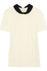 Marni Contrast Collar Crepe Blouse