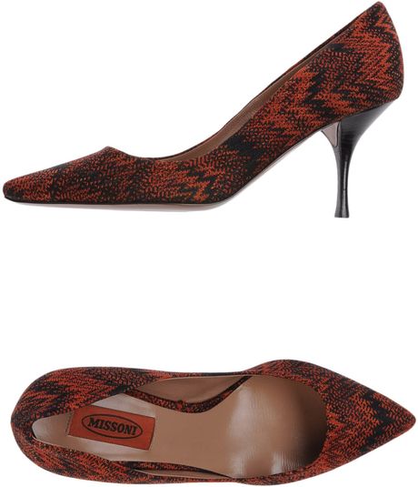 Missoni Closedtoe Slipons in Red (rust) - Lyst