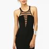 Nasty Gal Striped Mesh Peplum Dress in Black - Lyst