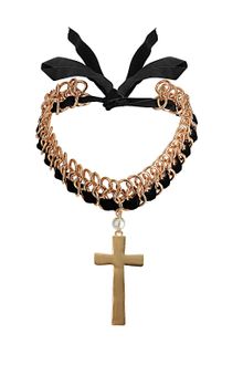 Topshop Velvet Cross Choker - Lyst