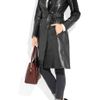 Versace Quilted Corduroy Paneled Leather Trench Coat in Black - Lyst