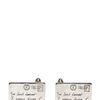 Yves Saint Laurent Stamp Embossed Metal Cufflinks in Silver for Men - Lyst