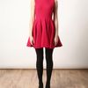 Alexander Mcqueen Stretch Crepe Wool Fluted Dress in Red (pink) - Lyst