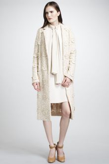 Chloé Lace Coat with Floral Pearl Embroidery - Lyst