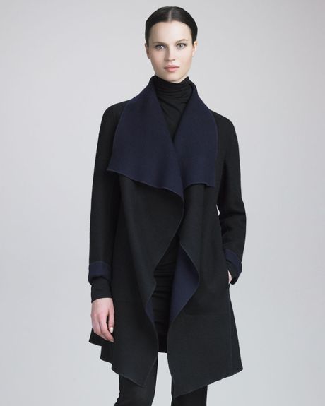 black ink new york donna donna karan new york reversible cascading coat in black black ink lyst black ink new york donna donna karan new york reversible cascading coat in black black ink lyst