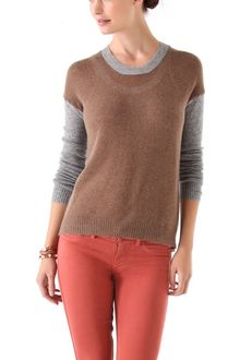 Enza Costa Colorblock Cashmere Sweater - Lyst