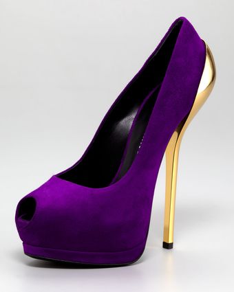 Giuseppe Zanotti Metalheel Suede Pump - Lyst