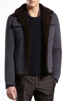 Gucci Shearlingcollar Denim Jacket - Lyst