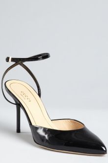 Gucci Black Patent Leather Noah Pointed Toe Pumps - Lyst