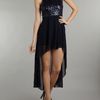John Zack Multi Glitter High Low Hem Dress in Blue (navy) - Lyst