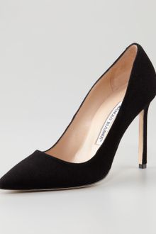 Manolo Blahnik Bb Suede Pump Black - Lyst