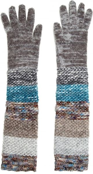 Missoni Blended Wool Knit Gloves in Brown (multi) - Lyst