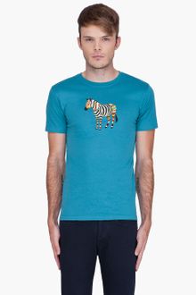 Paul Smith Turquoise Zebra Print Tshirt - Lyst