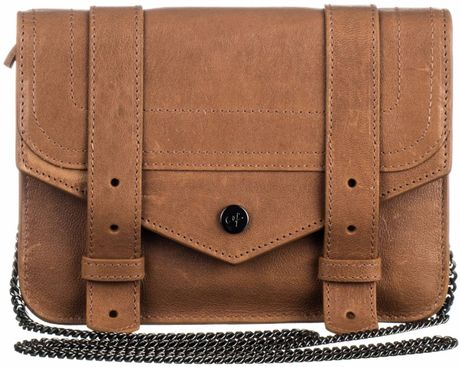 Proenza Schouler Ps1 Large Chain Wallet Leather in Brown (birch) - Lyst