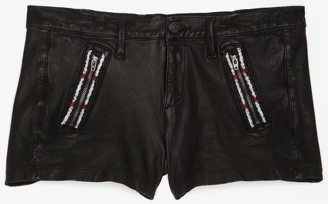 Rag & Bone Early Lakshmi Lambskin Shorts with Stitching in Black - Lyst