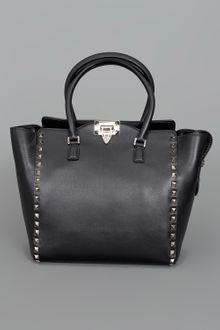 Valentino Rock Star Studded Shopper Black - Lyst