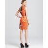 Vera Wang  Floral Stretch Crepe Sleeveless Dress in Orange - Lyst