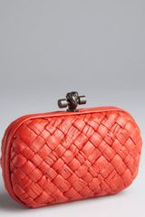Bottega Veneta Fire Intrecciato Leather Knot Box Clutch