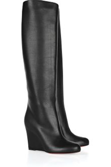 Christian Louboutin Zepita 85 Leather Wedge Boots - Lyst
