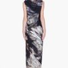 Helmut Lang Long Driftwood Print Dress in Black - Lyst