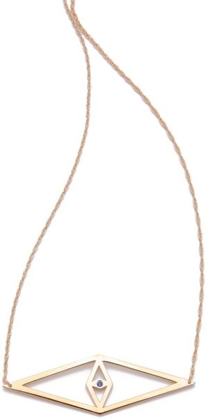Jennifer Zeuner Jewelry Diamond Sapphire Eye Necklace - Lyst