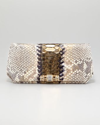 Judith Leiber Eidi Python Clutch Bag - Lyst