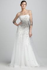 Marchesa Sequined Illusion Gown