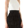 Milly Sasha Ostrich Feather Dress in Black (multi) - Lyst