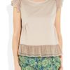 Miu Miu Silktrimmed Cottonjersey Top in Pink (blush) - Lyst
