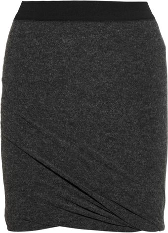 T By Alexander Wang Draped Stretchjersey Skirt - Lyst
