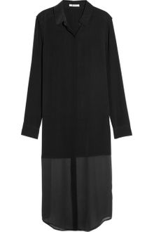 T By Alexander Wang Paneled Washed Silk Crepe Shirt Dress - Lyst