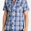 7 Diamonds Blue On Blue Plaid Woven Shirt in Blue for Men - Lyst